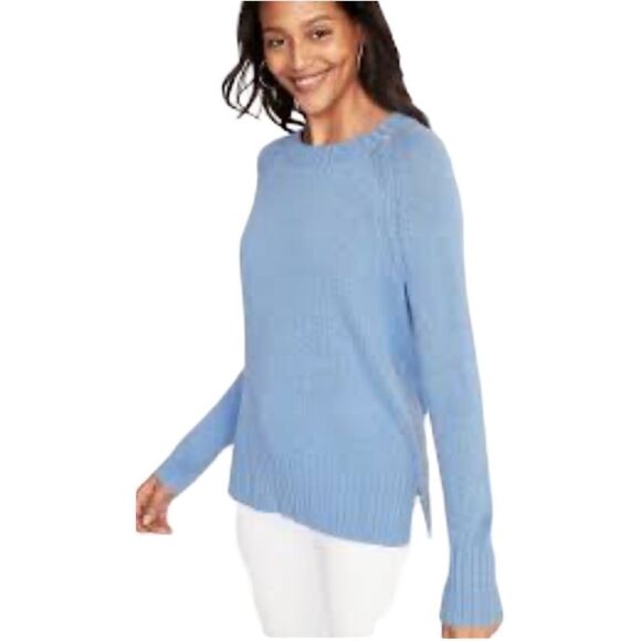 Old Navy Blue Rib-Knit Crewneck Sweater - Picture 1 of 7